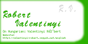 robert valentinyi business card